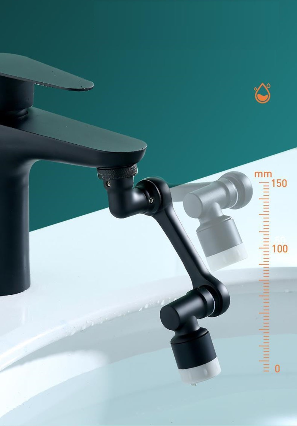 Sink Faucet Splash 1080° Rotating Dual Spray Modes Tap Extension For Bathroom And Kitchen