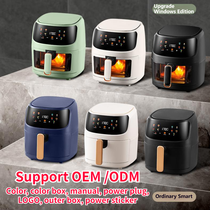 8L Digital Control Air Fryers Visualable Multifunction Electric 2400W Air Fryers With Touch Screen