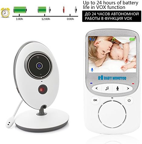 Baby Monitor 2.4 Inch Color LCD Wireless Digital Audio Video Security Baby Monitor 2 Way Talk Night Vision Temperature Monitoring