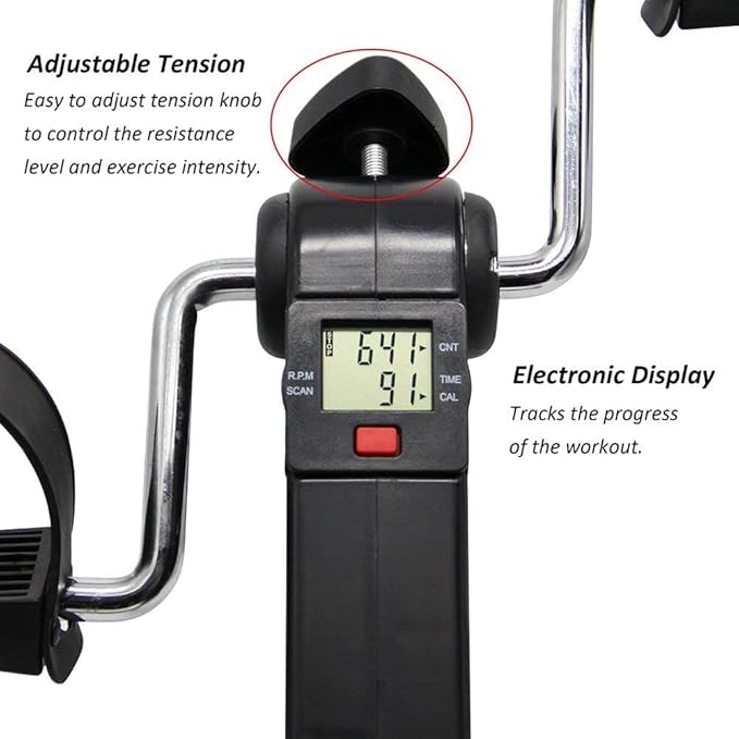 Mini pedal exercise bike,household folding machine LCD display, adjustable resistance