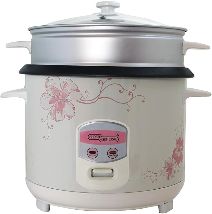 Super General 3 Liter Electric Rice Cooker White