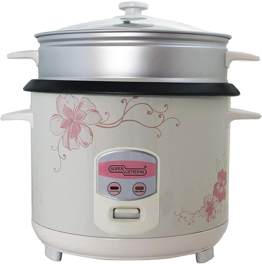Super General 3 Liter Electric Rice Cooker White