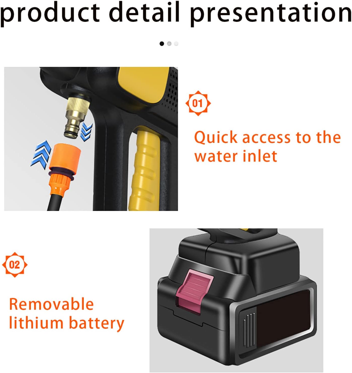 128W Cordless Foam Gun Soap Car Washwith Accessories Portable Electric Car Wash Foam Sprayer for Cars Gardens Terraces Windows Cleaning Works