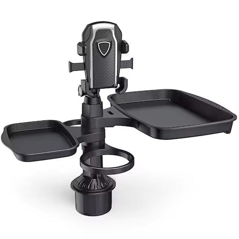 5-in-1 Car Cup Holder Expander with Detachable Tray, Dual Cup Holders, Phone Holder, Adjustable Base – Car Accessories for Road Trips, Car Gadgets