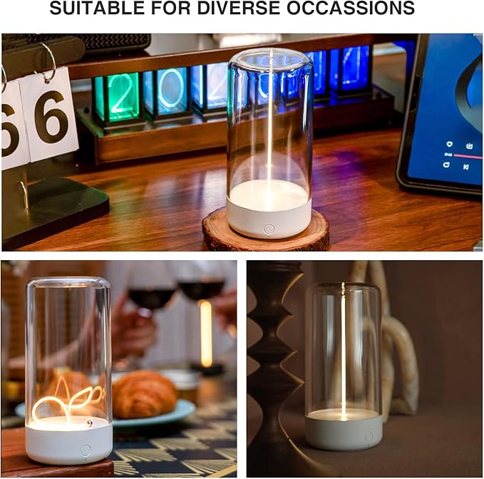 Mini Minimalist Table Lamp Cordless LED Desk Lamp Rechargeable Modern Night Lights with Breathing Effect for Home Office, Ideal as Atmosphere or Playing Games