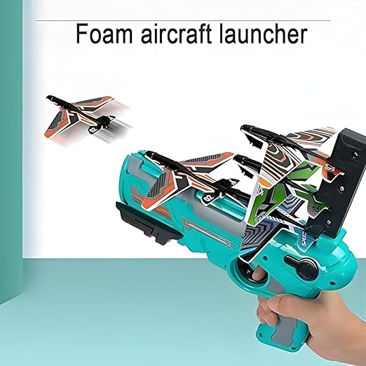 Storio Toys Airplane Launcher Gun,Safe and Fun Shooting Guns for Kids,Paper Foam Gliders for Quick and Easy | Best Gift for Boys Kids Children