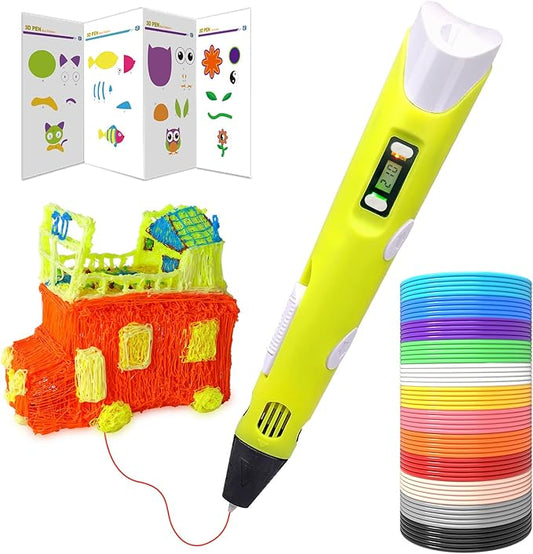 3D Printer Pen Set for Children Adults Gift 3D Printer Pen with 12 Colours 1.75 mm PLA Filament Each Colour 3 Metres,