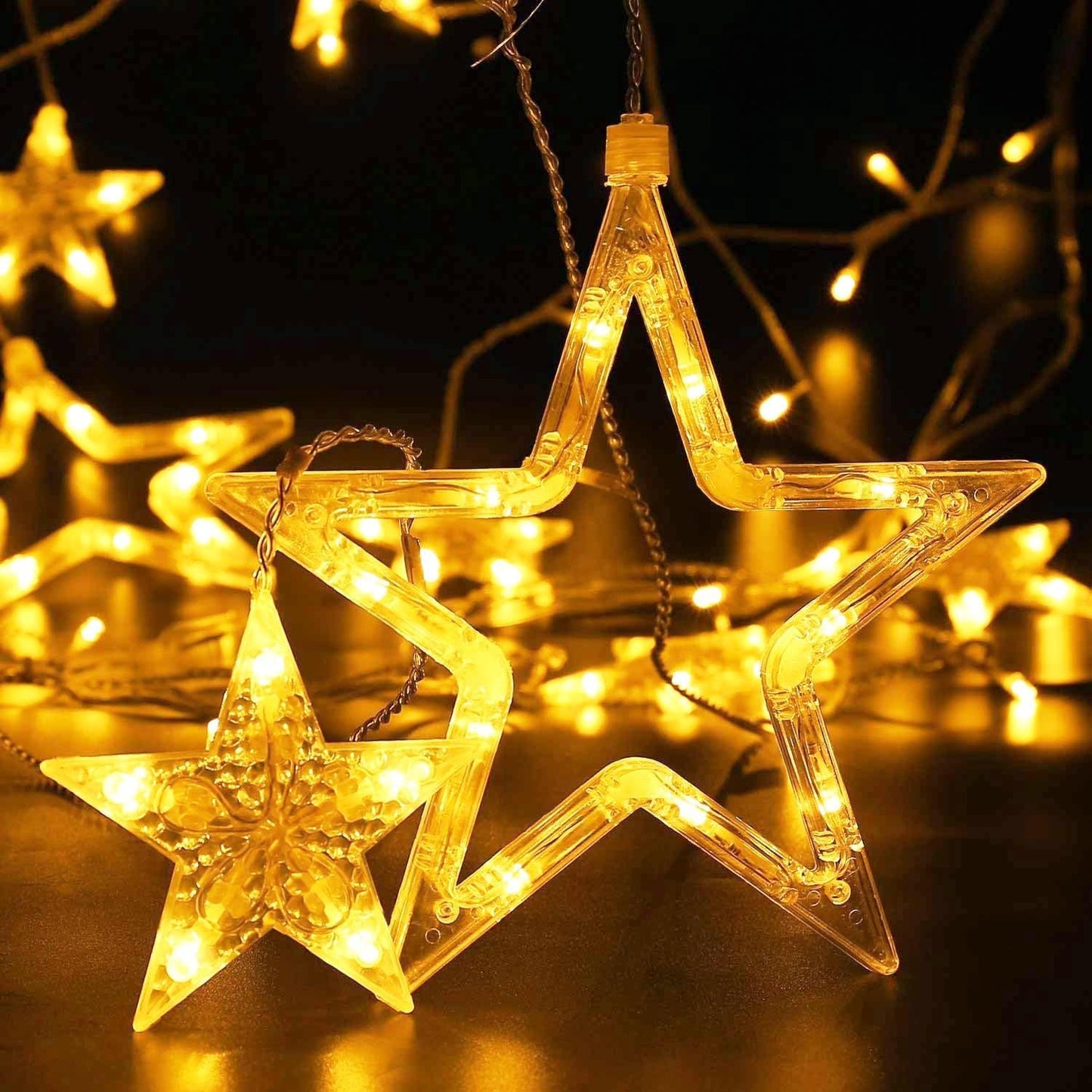 Ramadan Decorations Lights, Star Moon Lights with Remote Control & Battery Case for Home Ramadan Lights for Holiday Ramadan Decorations