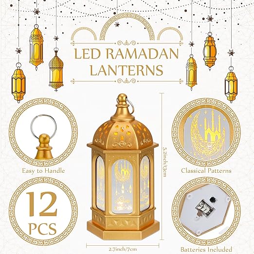 Ramadan Candle Lantern Led Eid Mubarak Lantern Ramadan Mubarak Lanterns Decorative Moon Star Ramadan