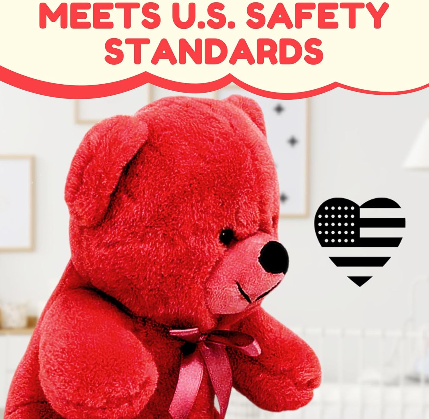 Teddy bear big huggable red