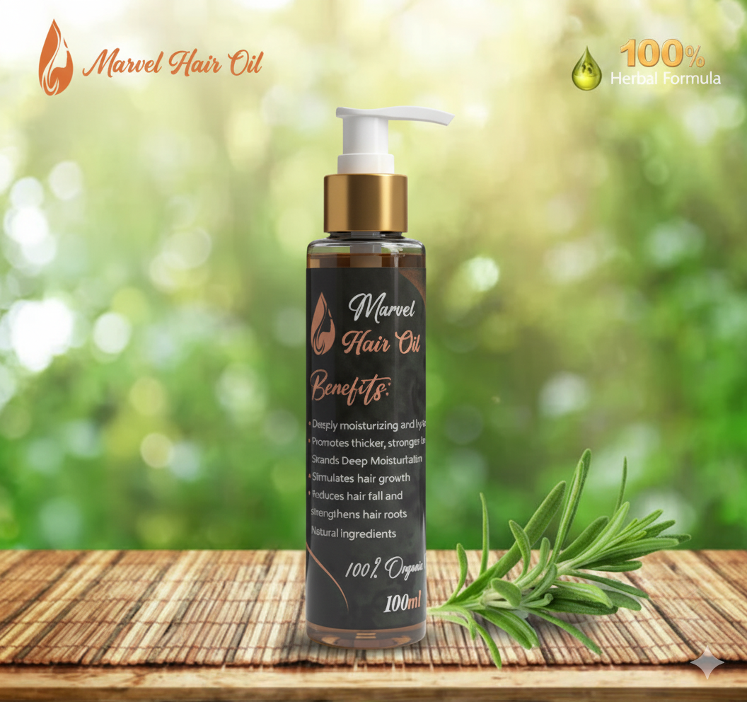 Marvel Hair Oil – 100% Organic Hair Growth & Strengthening Oil (100ml)