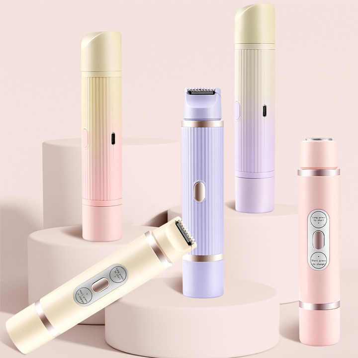 2 IN 1 Hair Remover Portable USB Lady Epilator Waterproof Replaceable Blade Bikini Razor for Women Body