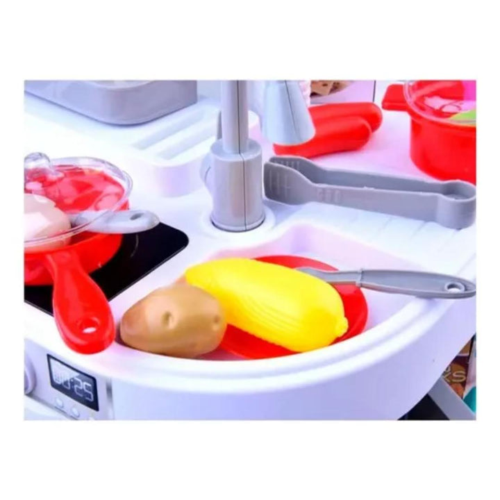 Children's Kitchen Play Set Water Oven Stove Refrigerator Sink with Fire Light And Sound Kitchen Kit for Kids