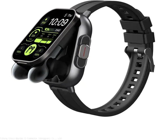 Smart Watch With Earbuds Fitness Tracker Sports Recorder Heart Rate Blood Pressure Blood Oxygen Monitor With 2” Touchscreen