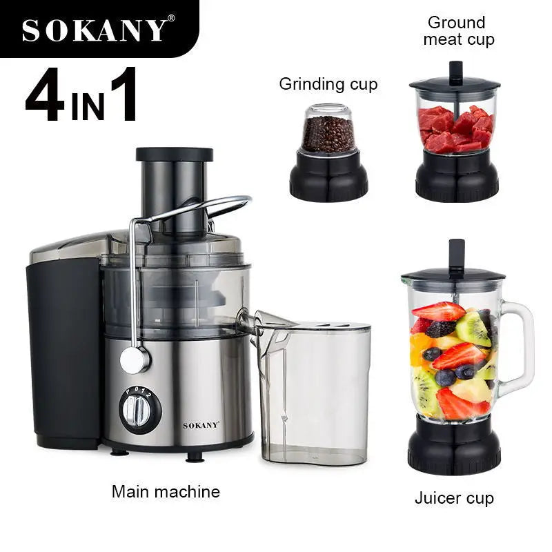 SOKANY SK-4009 4-in-1 Multifunction Juicer with 800W Motor and Stainless Steel Blade