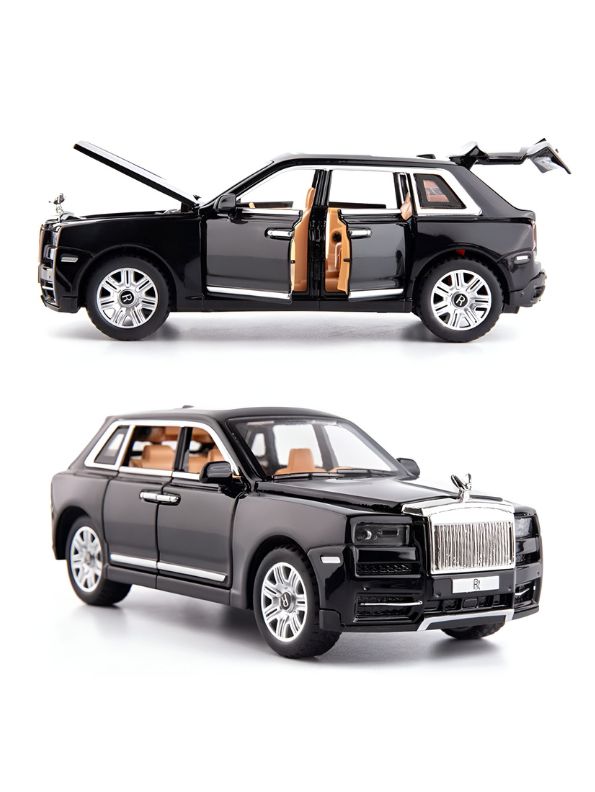 Black - Rolls-Royce – Cullinan Diecast Metal Pullback Toy Car - Premium Model with Openable Doors – Best Gift for Kids & Collectors