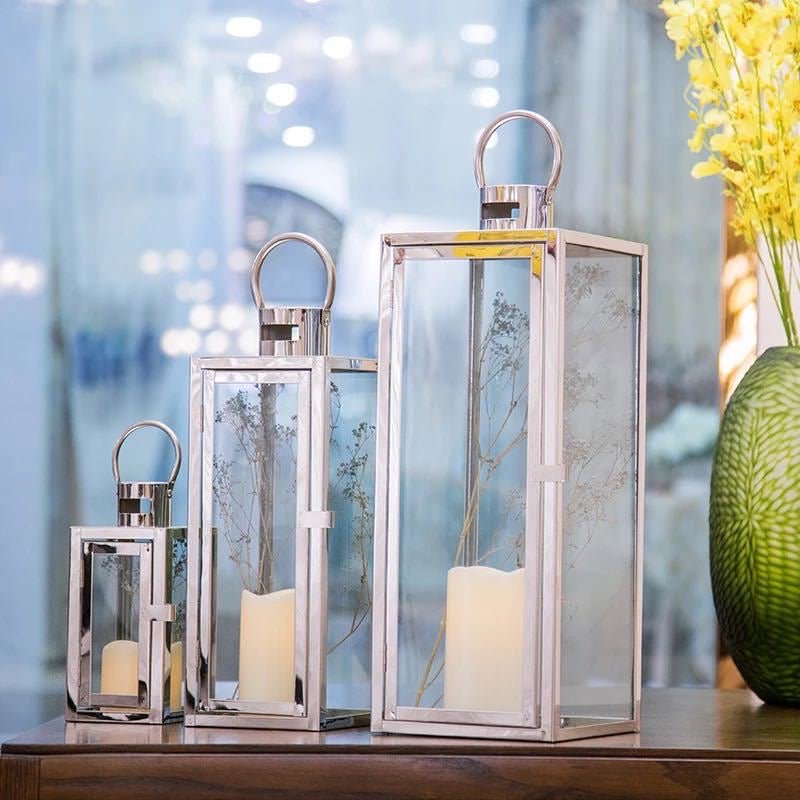Silver Lanterns set for home decorating